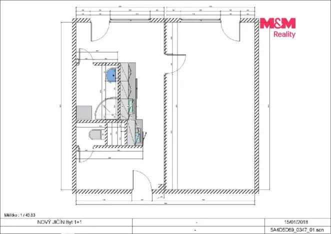 Pronájem bytu 1+1, Nový Jičín, Dlouhá, 44 m2