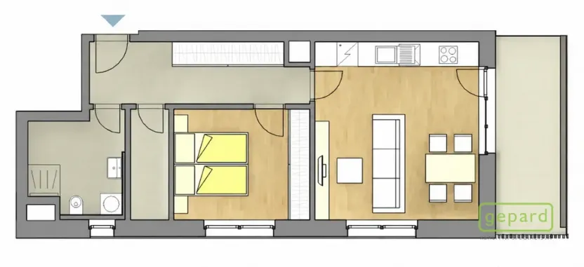 Pronájem bytu 2+kk, Dobřichovice, Souběžná, 62 m2