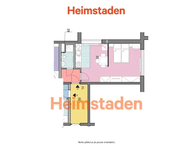 Pronájem bytu 1+kk, Karviná - Nové Město, Zakladatelská, 25 m2