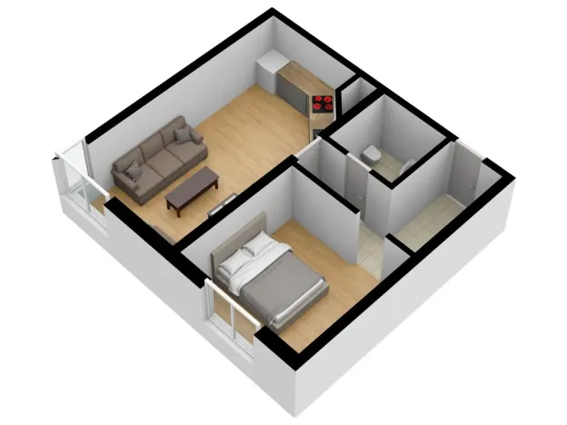 Pronájem bytu 2+kk, České Budějovice - České Budějovice 7, Lidická tř., 45 m2