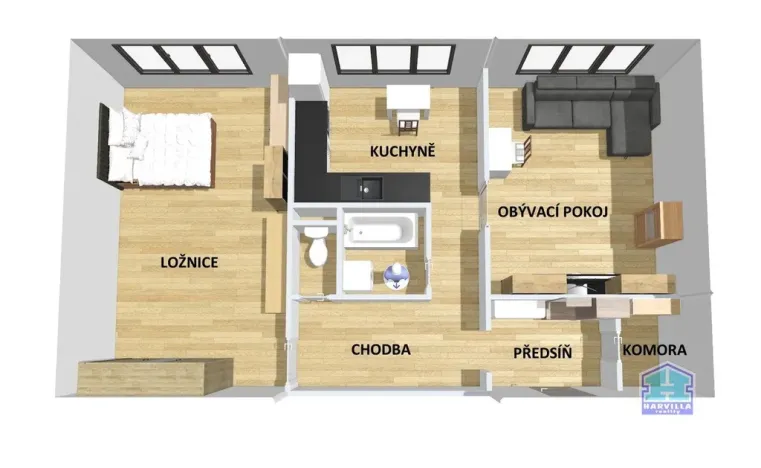 Prodej bytu 2+1, Lesná, 57 m2