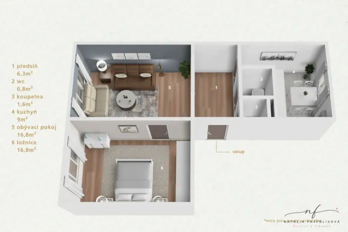 Prodej bytu 2+1, Chodov, Vítězná, 54 m2