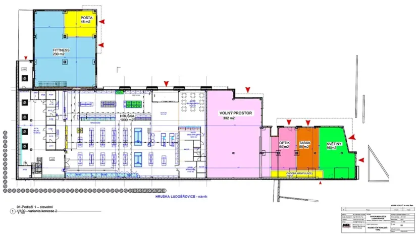 Pronájem obchodního prostoru, Ludgeřovice, Hlučínská, 302 m2