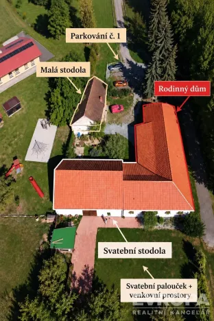 Prodej rodinného domu, Borovy, 500 m2