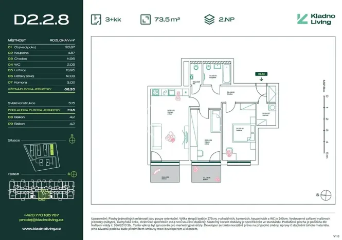Prodej bytu 3+kk, Kladno, Pražská, 68 m2