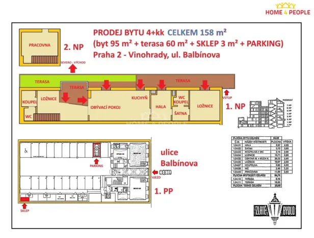 Prodej bytu 4+kk, Praha - Vinohrady, Balbínova, 158 m2
