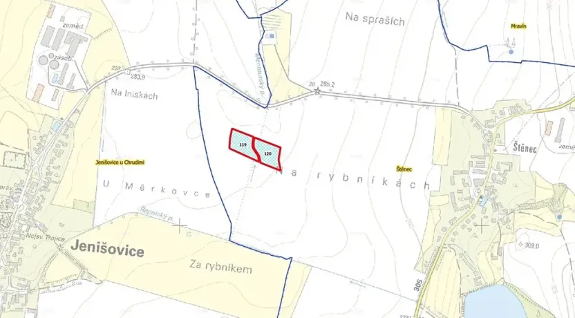 Prodej podílu pole, Jenišovice, 1656 m2