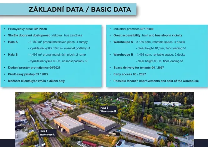 Pronájem skladu, Písek, 1500 m2