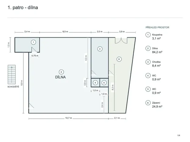 Pronájem skladu, Praha - Písnice, Putimská, 537 m2