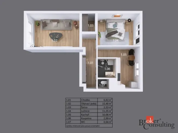 Pronájem bytu 2+1, Nýřany, Střední, 53 m2