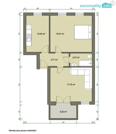 Prodej bytu 2+1, Aš, Resslova, 55 m2