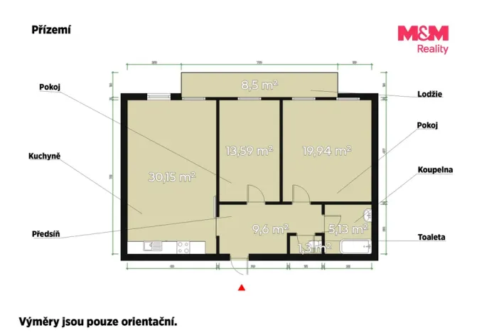Pronájem bytu 3+kk, Vejprnice, Jižní Svahy, 79 m2