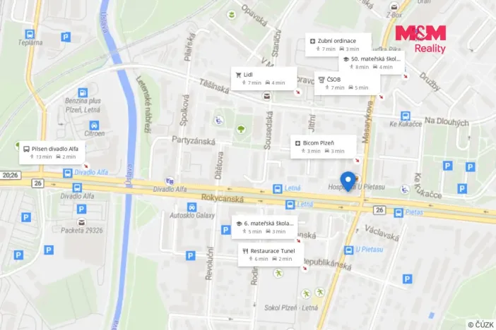 Prodej bytu 1+kk, Plzeň - Lobzy, Rokycanská, 30 m2