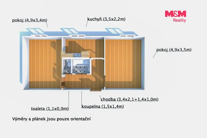 Pronájem bytu 2+1, Rotava, Sídliště, 54 m2