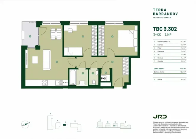 Prodej bytu 3+kk, Praha - Hlubočepy, Silurská, 72 m2