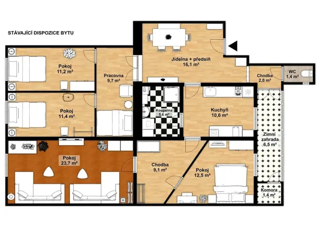 Prodej bytu 3+1, Praha - Nové Město, Dlážděná, 122 m2