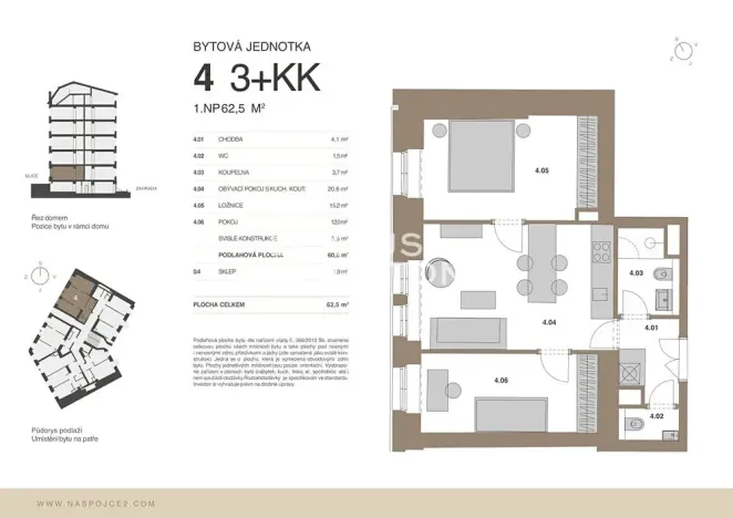 Prodej bytu 3+kk, Praha - Vršovice, Na spojce, 61 m2