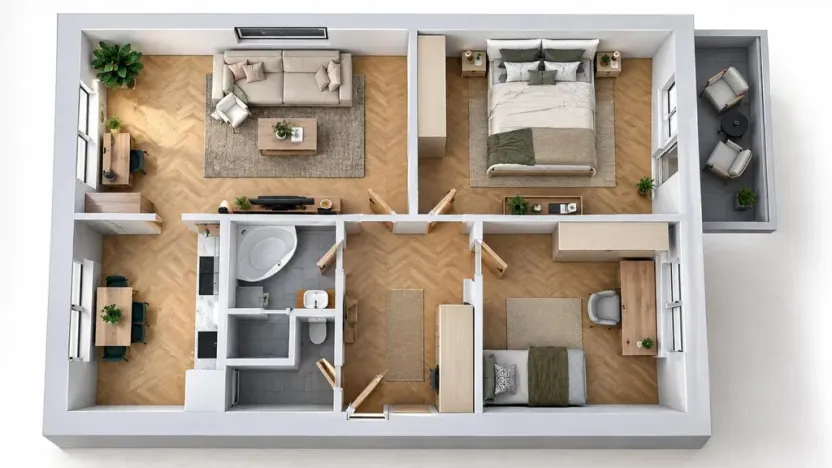 Prodej bytu 3+1, Hustopeče, Větrná, 75 m2