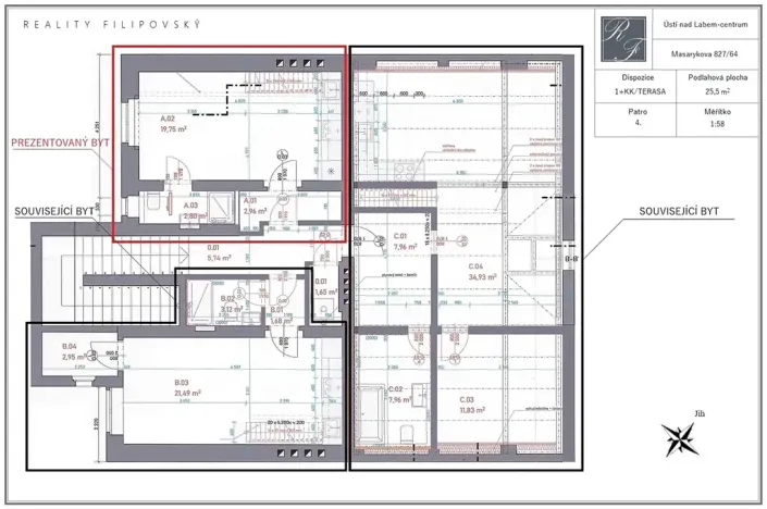 Prodej bytu 1+kk, Ústí nad Labem, Masarykova, 26 m2