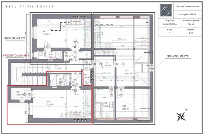 Prodej bytu 1+kk, Ústí nad Labem, Masarykova, 30 m2