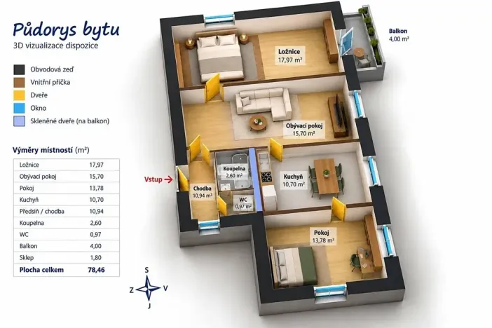 Prodej bytu 3+1, Mladá Boleslav, 79 m2