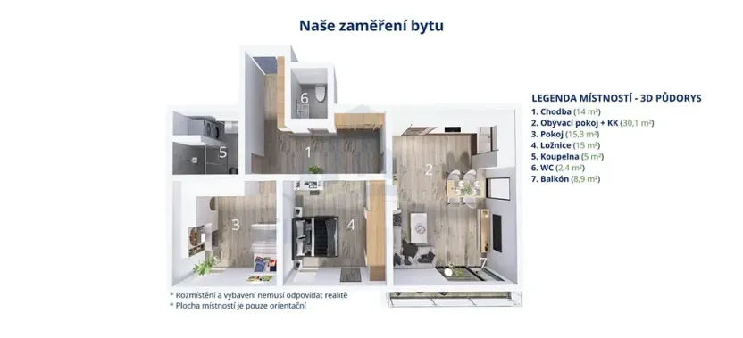Pronájem bytu 3+kk, Havlíčkův Brod, Na Spravedlnosti, 82 m2