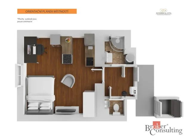 Prodej bytu 1+kk, Praha - Vinohrady, Na Folimance, 28 m2