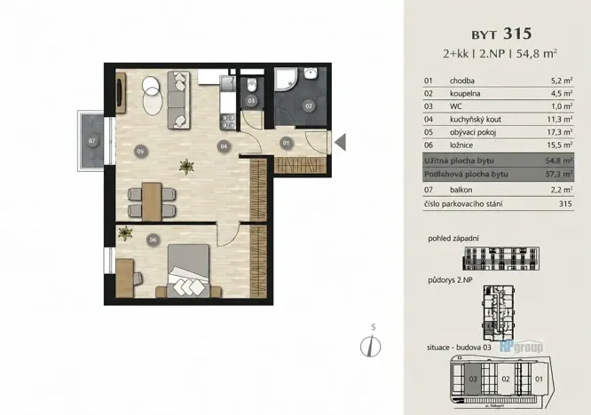 Prodej bytu 2+kk, Jesenice, Cedrová, 57 m2