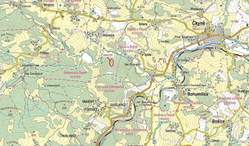 Dražba lesa, Prachatice, 2082 m2