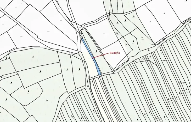 Dražba pozemku, Bojkovice, 537 m2