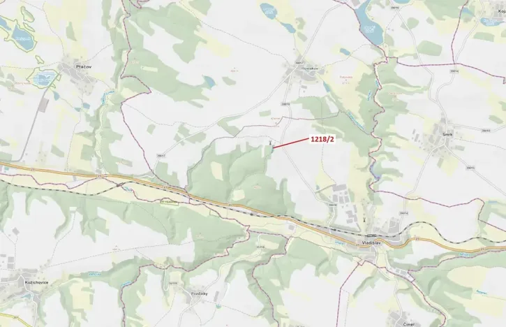 Dražba lesa, Vladislav, 1414 m2