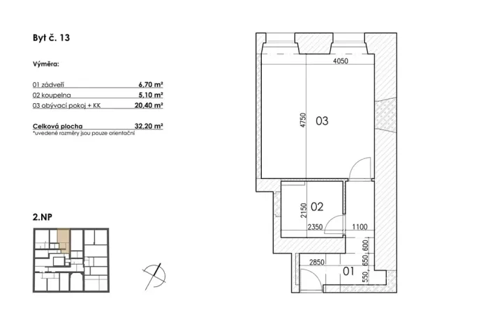 Prodej bytu 1+kk, Postupice, Blanická, 32 m2