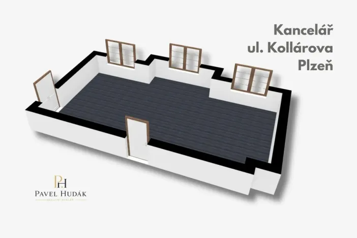Pronájem kanceláře, Plzeň - Jižní Předměstí, Kollárova, 55 m2