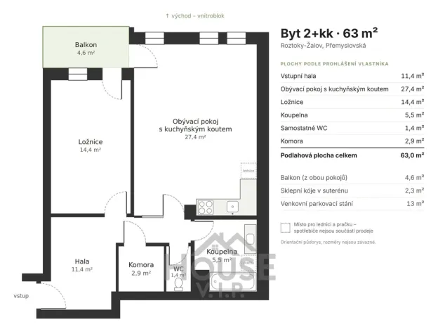 Prodej bytu 2+kk, Roztoky, Přemyslovská, 63 m2