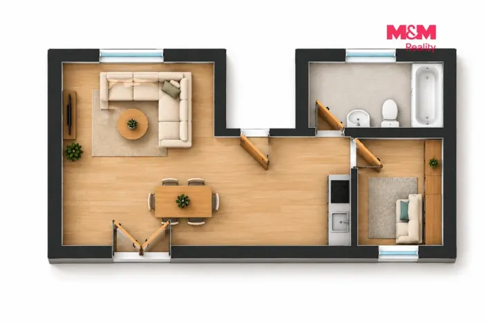 Prodej bytu 2+kk, Šestajovice, Komenského, 58 m2