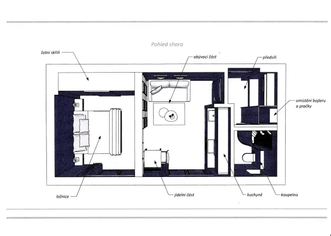 Pronájem bytu 1+kk, Praha - Žižkov, Slavíkova, 42 m2