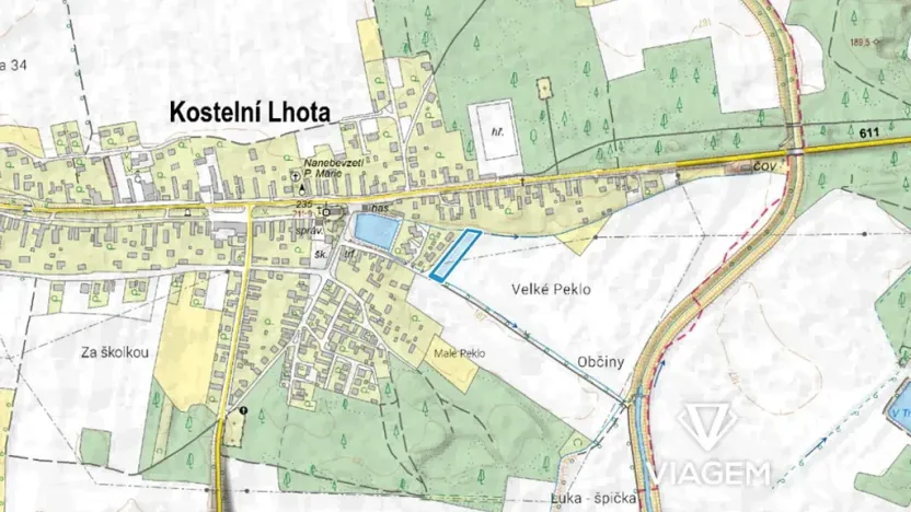 Prodej podílu pole, Kostelní Lhota, 755 m2