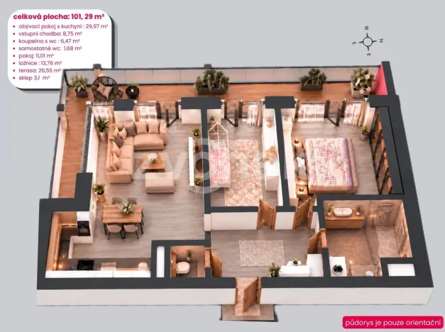 Prodej bytu 3+kk, Zlín, Boněcký rybník, 75 m2