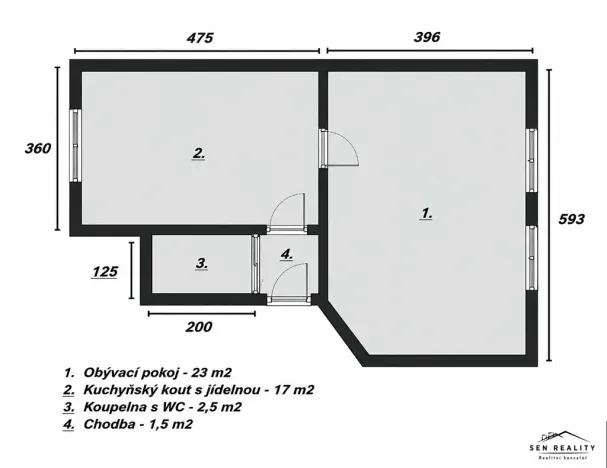 Prodej bytu 2+kk, Nymburk, Maršála Koněva, 44 m2