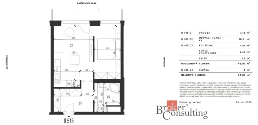 Pronájem bytu 2+kk, Plzeň - Východní Předměstí, Zahradní, 43 m2