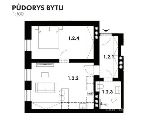 Pronájem bytu 2+kk, Plzeň, okres plzeň-město, Radyňská, 54 m2