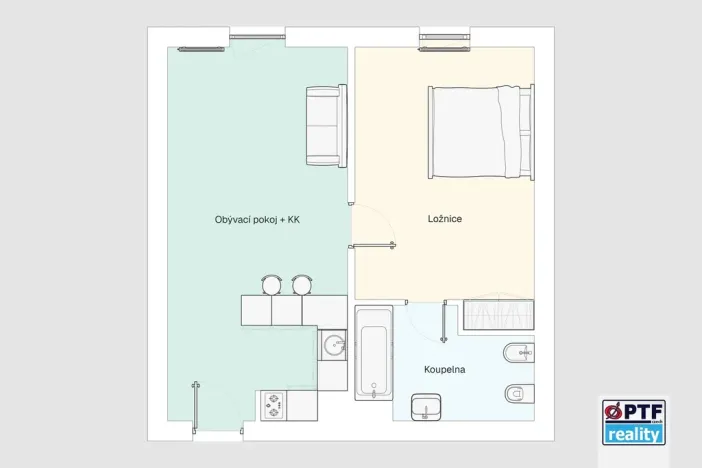 Pronájem bytu 2+kk, Plzeň, U Borského parku, 52 m2