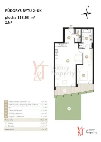 Pronájem bytu 2+kk, Praha - Smíchov, 77 m2
