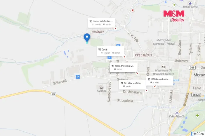 Prodej zahrady, Moravská Třebová - Udánky, 1233 m2