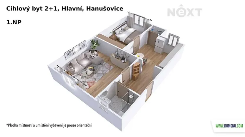 Prodej bytu 2+1, Hanušovice, Hlavní, 55 m2