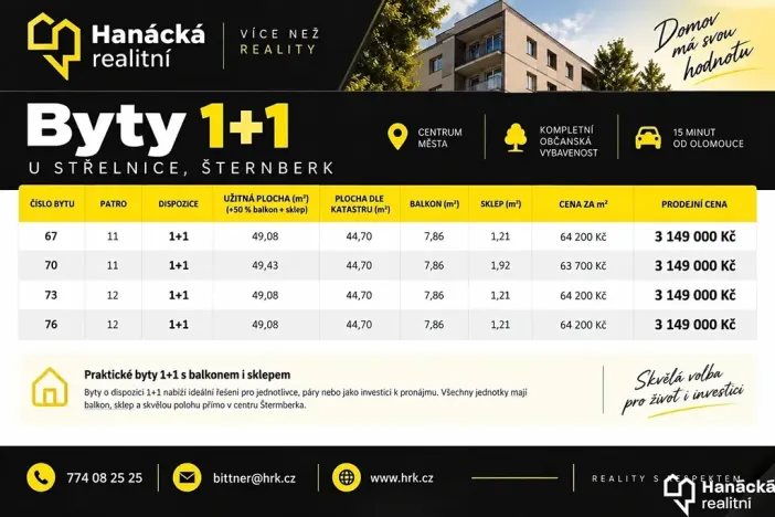 Prodej bytu 1+1, Šternberk, U Střelnice, 45 m2