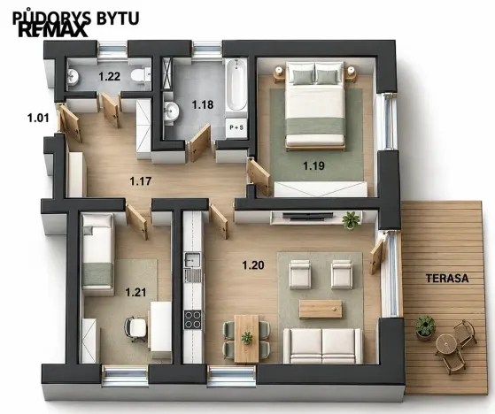Prodej bytu 3+kk, Hronov, Husova, 71 m2