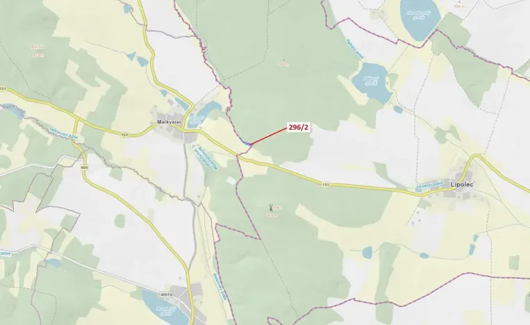 Dražba lesa, Český Rudolec, 2508 m2