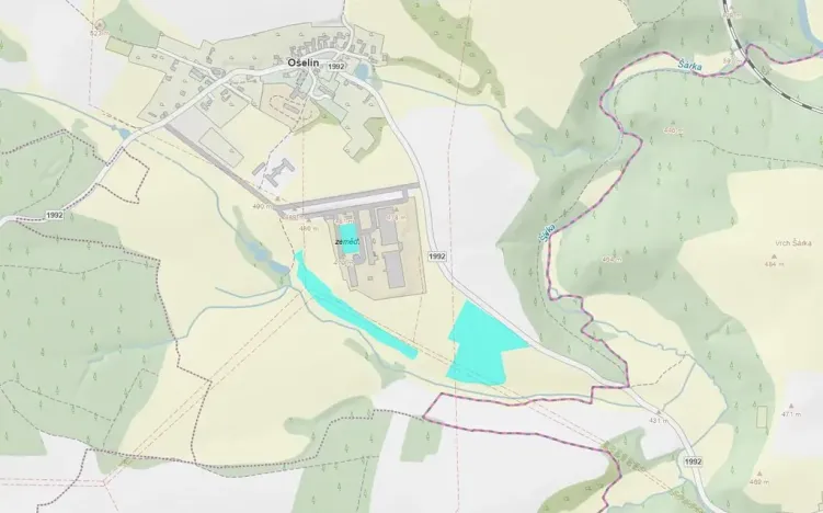 Dražba pozemku, Ošelín, 51430 m2