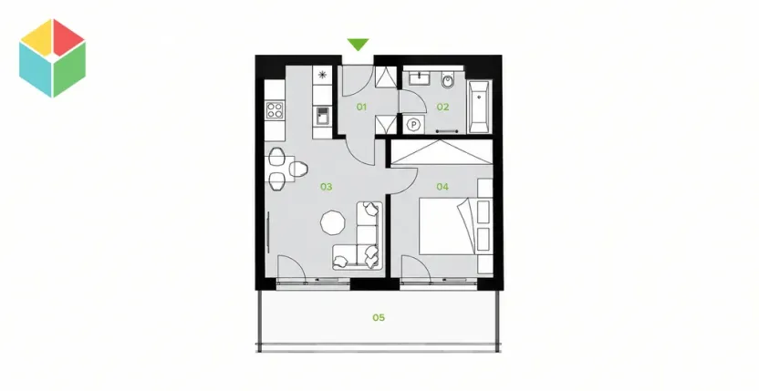 Pronájem bytu 2+kk, Beroun, U Židovského hřbitova, 42 m2